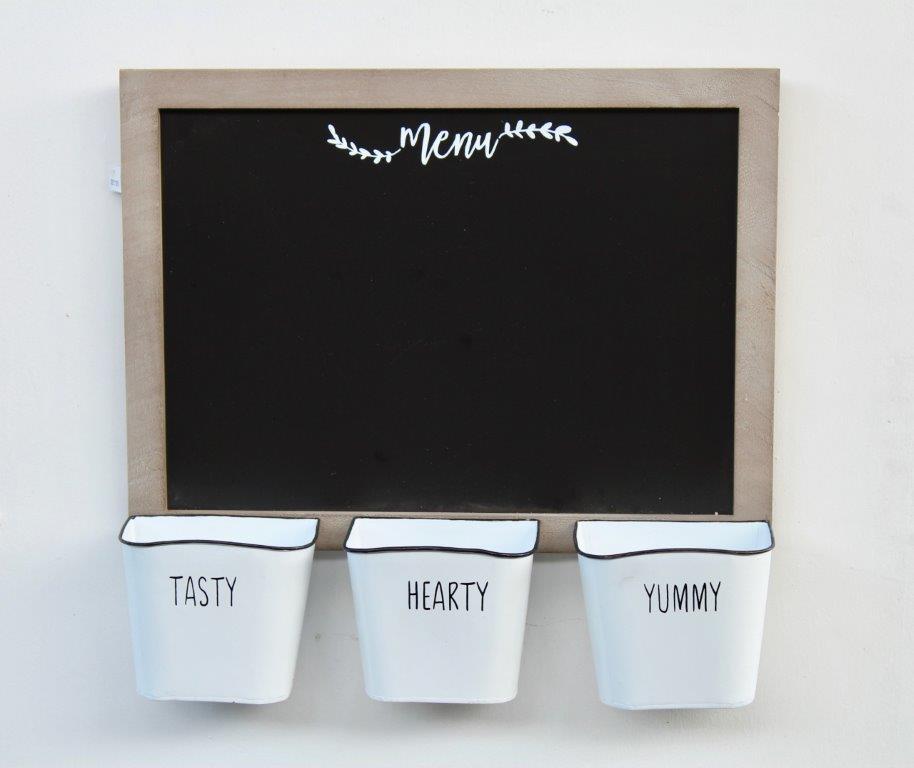 Menu Blackboard With 3 Pails